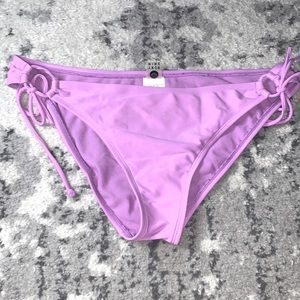 Roxy Swim Lilac Purple Side Tie Bikini Bottom Sz L